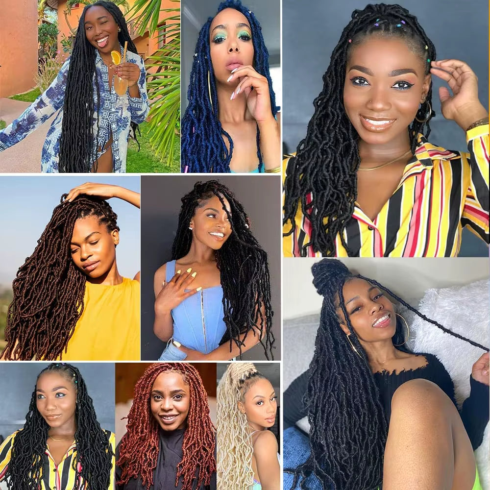 36 Inch Soft Locs Crochet Hair Pre Looped 6 Packs Faux Locs Crochet Braids Goddess Locs Dreadlocs Hair for Black Women