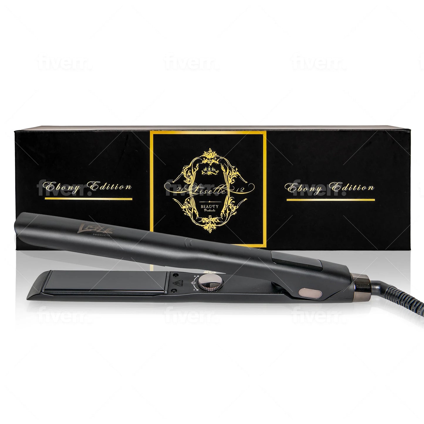 Ebony Edition Flat Iron - 1.25 Inch Titanium Plates, Fast Heating, Frizz-Free, Travel Friendly
