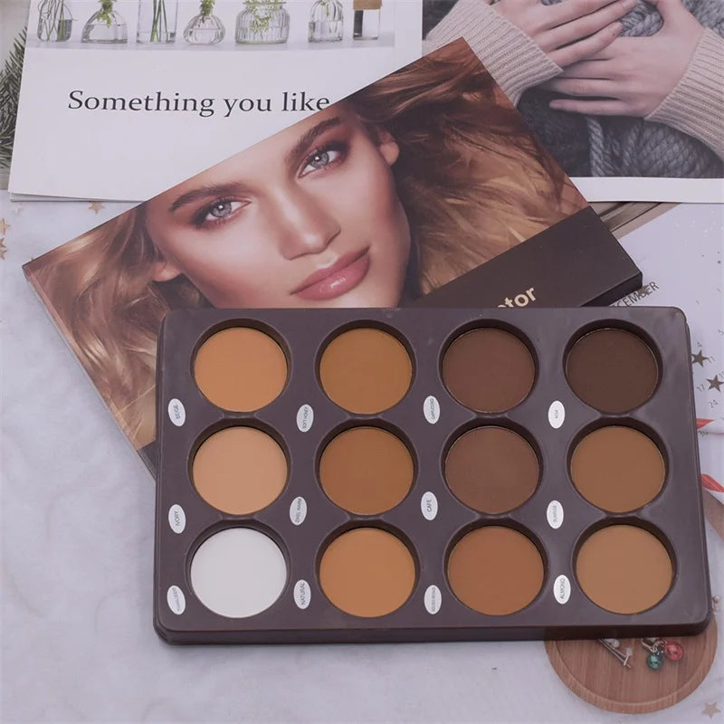 12-Color Makeup Contour Palette Facial Powder Repairing Dual-Purpose Natural Color Three-Dimensional Multi-Color Beauty Products