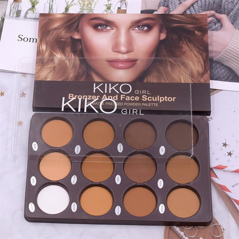 12-Color Makeup Contour Palette Facial Powder Repairing Dual-Purpose Natural Color Three-Dimensional Multi-Color Beauty Products