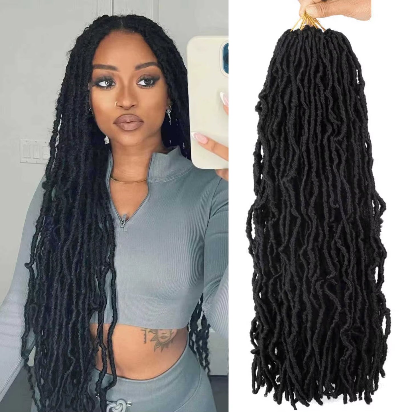 36 Inch Soft Locs Crochet Hair Pre Looped 6 Packs Faux Locs Crochet Braids Goddess Locs Dreadlocs Hair for Black Women