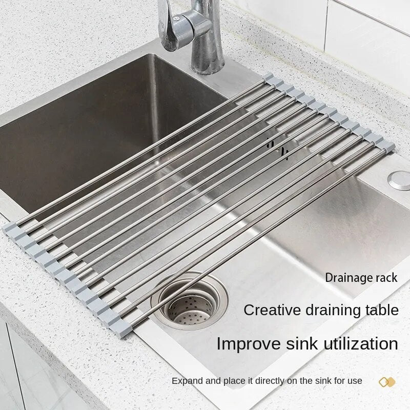 Stainless Steel Foldable Drainage/Drying Rack For Sink