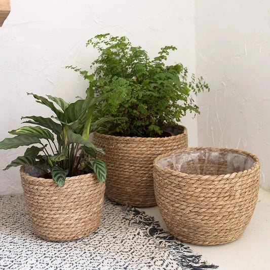 Straw Weaved Plant Pot Basket