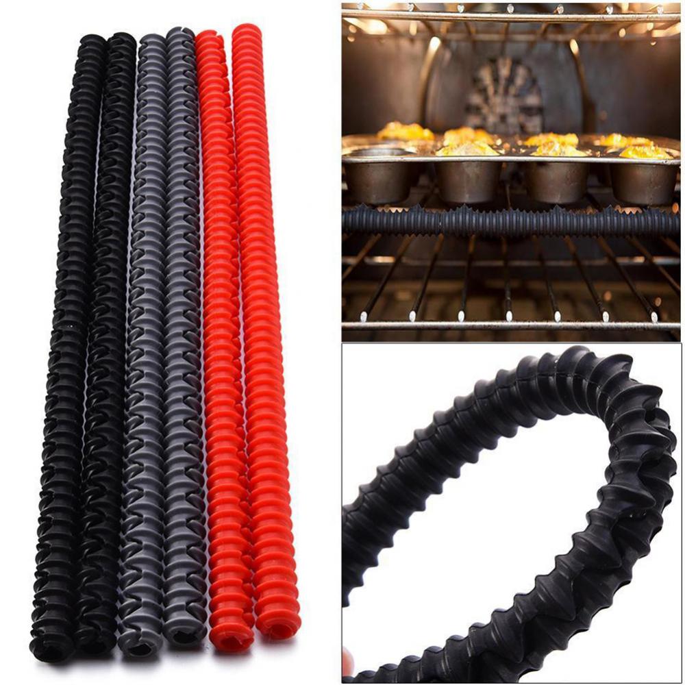 Hot Heat Insulated Silicone Oven Shelf Rack Guard Clip Avoid Scald Bar Protector