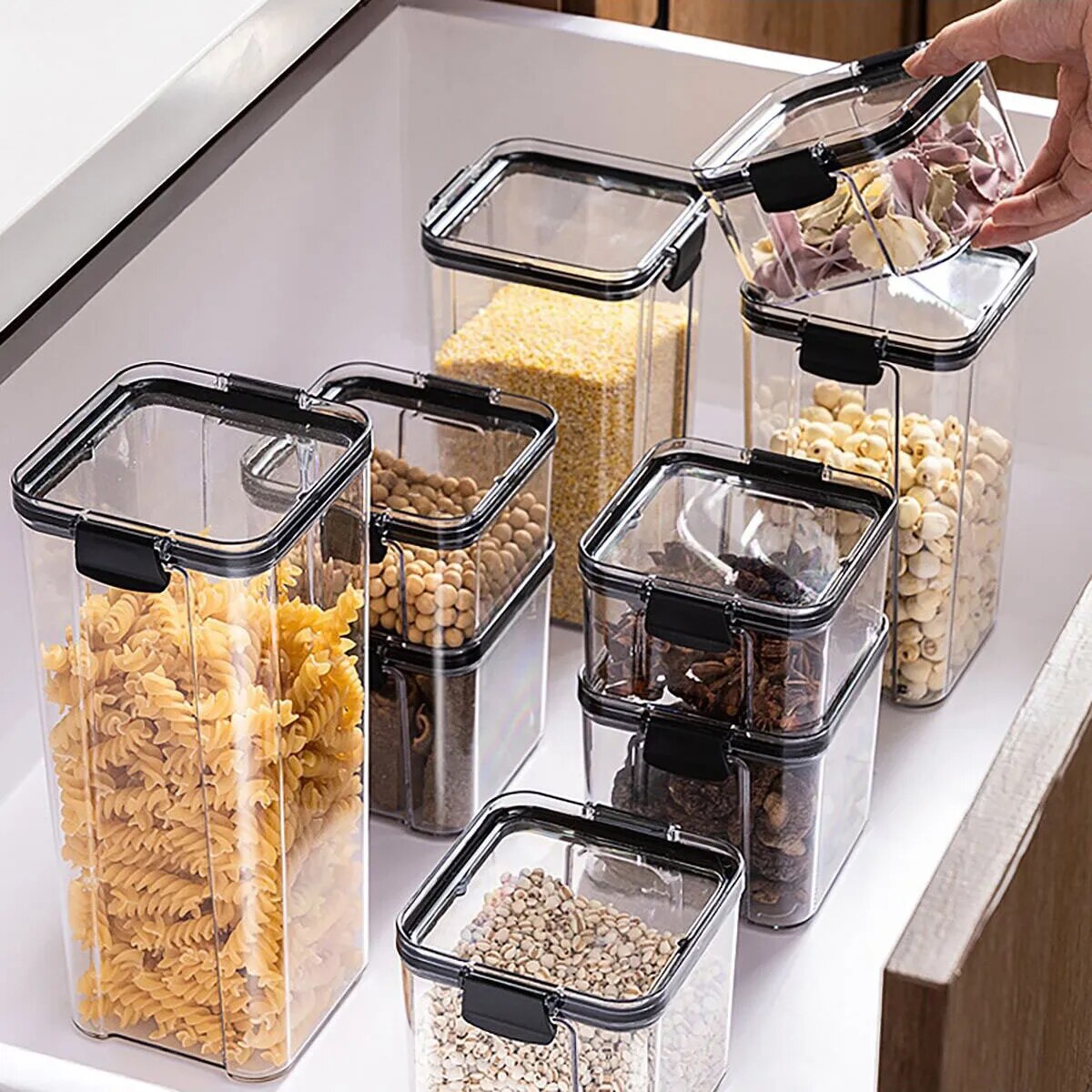 Clear food Storage Box Container For Kitchen non-dishwasher friendly