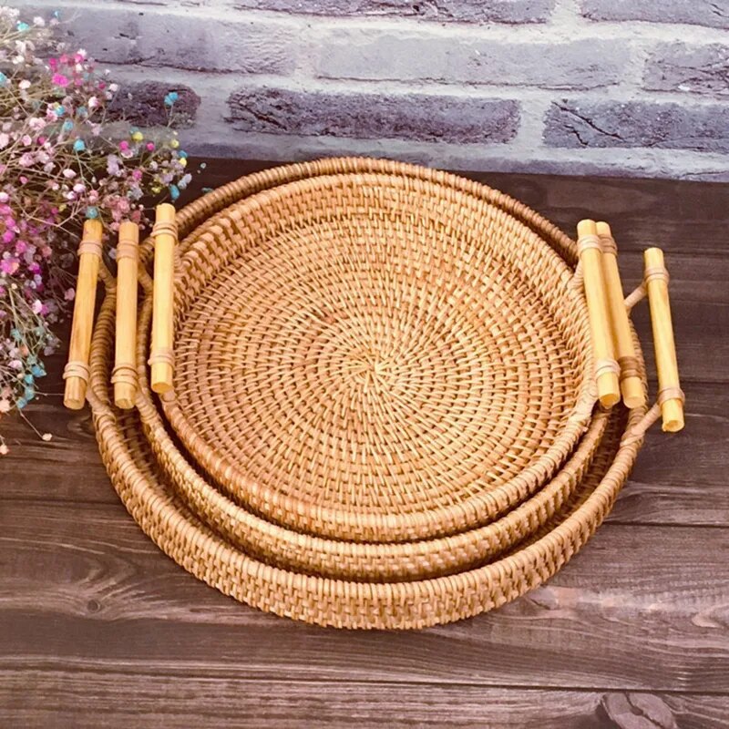 2023 NEW handwoven Storage Tray for Fruit/Snacks
