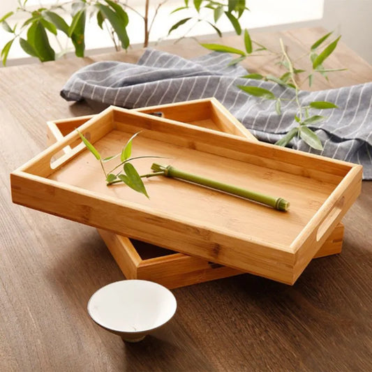Bamboo Wooden Rectangular Tea Tray