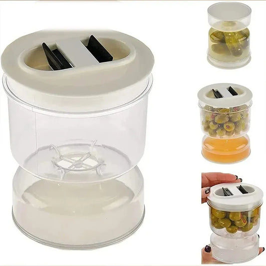 Pickles Jar Dry and Wet Dispenser Food Bottle Storage Kitchen Organizer Kimchi Jar Fermentation Kit Juice Separator Container